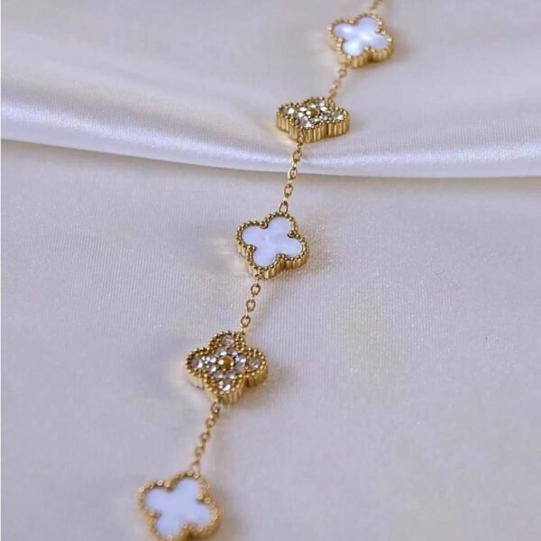 Sparkle Clover Bracelet (White)
